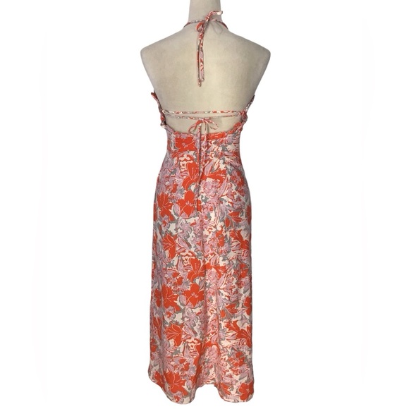 Free People Beach Party Floral Linen Midi Sundress NEW - Picture 5 of 12